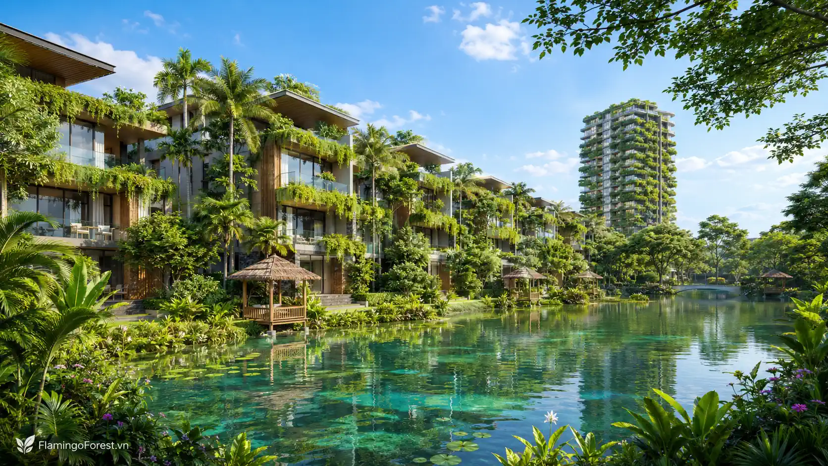Phối cảnh Flamingo Forest City đô thị xanh nghỉ dưỡng tại Đông Anh
